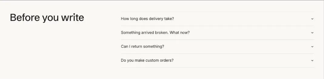 The FAQ section