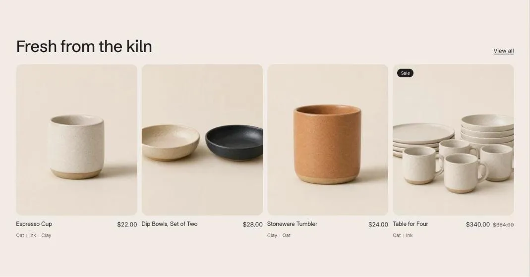 The Featured collection section
