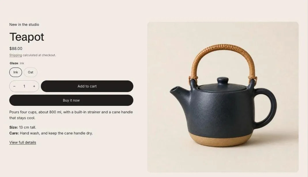 The Featured product section