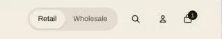 The Retail / Wholesale switch in the header