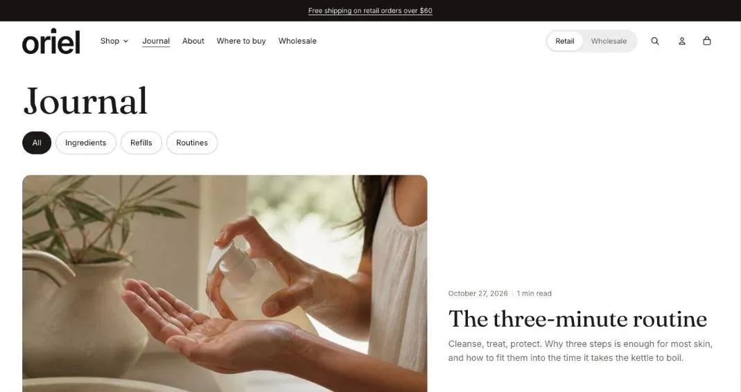 The Blog section
